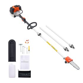 Gas Pole Saw, 33CC 2 Stroke Gas Powered Pole Saws with 8 in Cutting Bar, Cordless Tree Trimmer with 30 fl.oz Fuel Tank, 6.7 to 11.6 ft Extendable