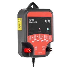 Electric Fence Charger, 10kV 2J, AC DC Electric Fence Energizer with LED Indicator, 1.86 Miles Range, Powerful Plug-in Fences Charger