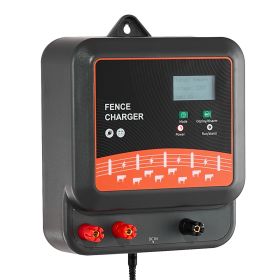 Multi-Powered Electric Fence Charger, 2J/3J/5J, Electric Fence Energizer with Real-Time LED Display, 6.2 Miles Range, AC DC Powerful Fences Charg