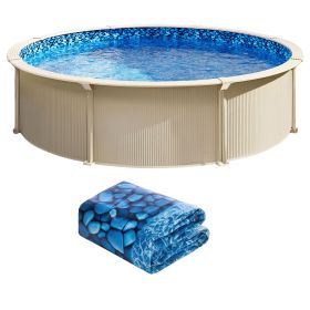 24-ft Round Above Ground Pool Liner, Unibead Pool Liners, Standard Gauge, 52inch Wall Height, Designed for Steel Sided Above-Ground Swimming Pool