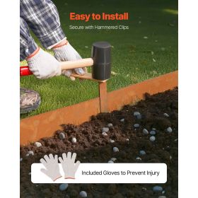 Steel Landscape Edging, 6 Packs 40 x 8 in Weather-Resistant & Pre-Rust Metal Landscape Edging, Bendable Garden Edging Border