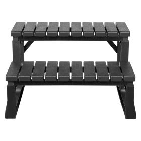 Hot Tub Steps, 2-Step Spa Outdoor Stairs, Heavy Duty 23.6 inch Wide PP Above-Ground/Inflatable Pool Ladder with 320 lbs Weight Capacity