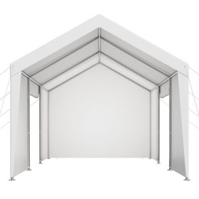 Carport, 10 x 20 FT Outdoor Car Canopy, Potable Carport with Removable Sidewalls & Door, Heavy Duty Car Shelter, UV-Resistant & Water-Resistant