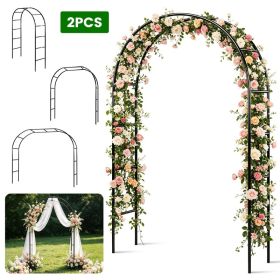 2Pcs Or 1Pcs Options 7.87Ft H X 4.59Ft W Adjustable Metal Garden Arches DIY Outdoor Trellis For Climbing Plants Wedding Arch Decoration Iron Arbo (Option: 2PCS)