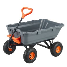 Garden Cart, Durable Poly Dump Cart with Simple Assembly Steel Structure, Versatile Dump Wagon with Dual-Function Handle (size: Poly-800 lbs)